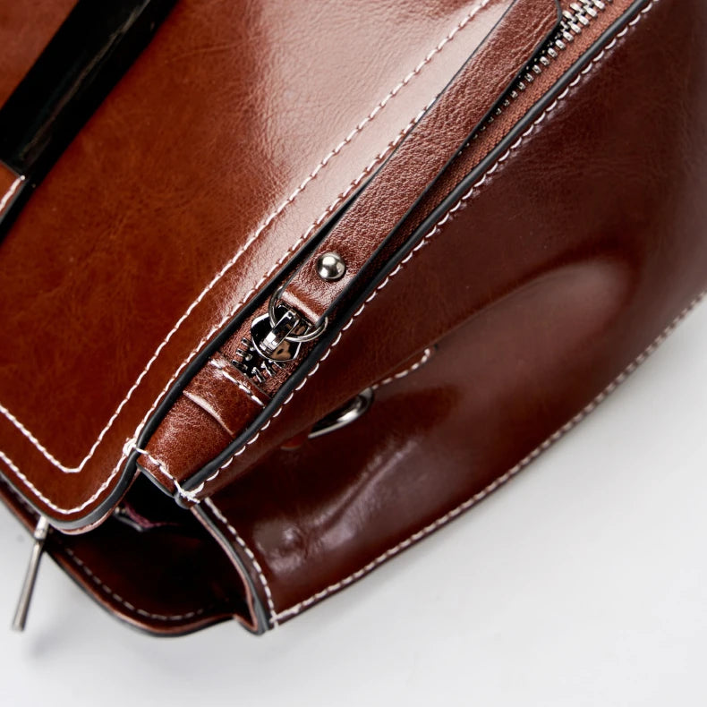 Hifashion Vintage Cow Genuine Leather Small Shoulder Bags For Women 2025 Luxury Designer Crossbody Purses Bucket Ladies Handbags