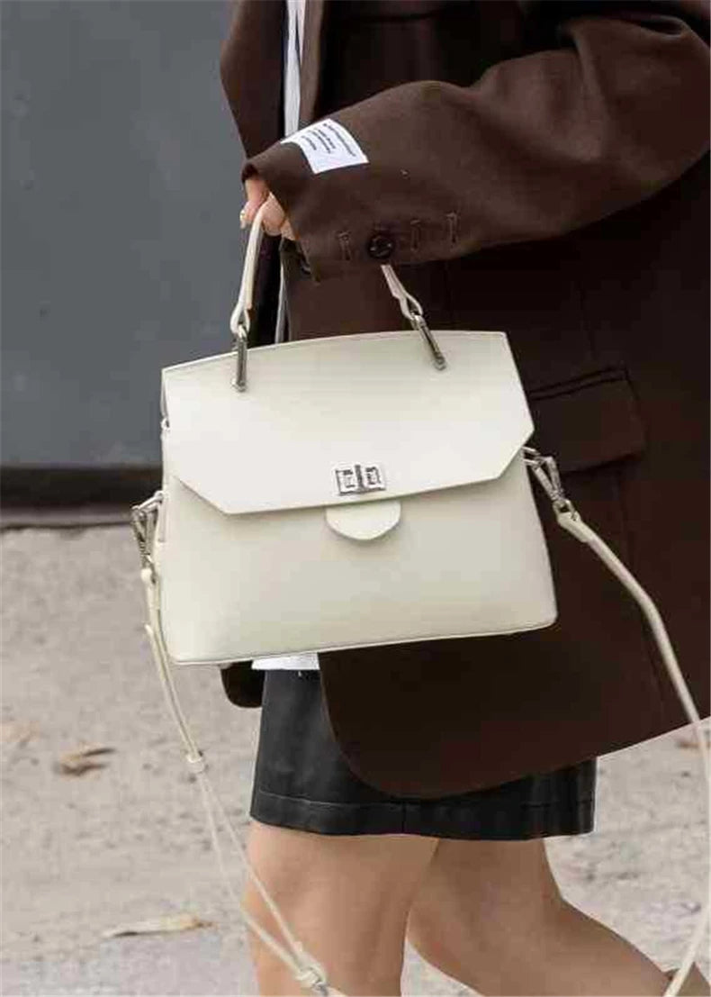 Hifashion Cowhide Genuine Leather Tote Handbags For Women 2025 Trend Designer Satchel Purses Work Ladies Shoulder Crossbody Bags