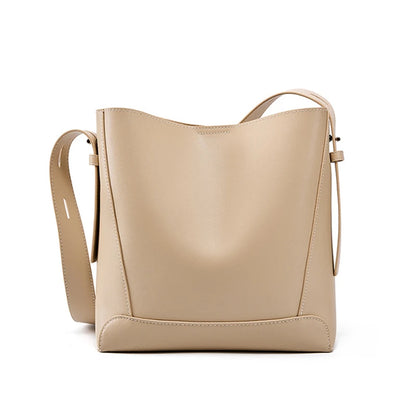 Hifashion Trendy Cow Genuine Leather Bucket Shoulder Bags For Women 2025 Luxury Designer Shopping Work Crossbody Ladies Handbags