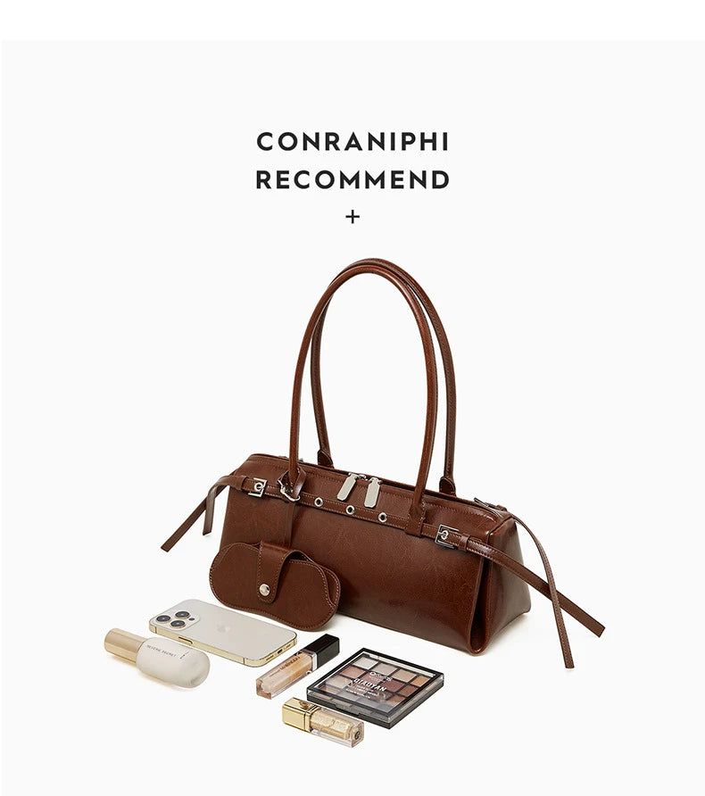 Hifashion Motorcycle Style Genuine Leather Underarm Shoulder Bags For Women 2025 Trend Designer Sling Purse Tote Ladies Handbags