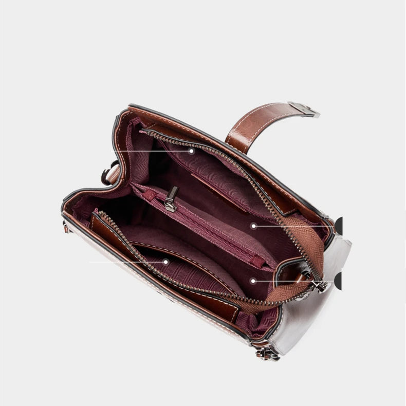 Hifashion Vintage Cow Genuine Leather Small Shoulder Bags For Women 2025 Luxury Designer Crossbody Purses Bucket Ladies Handbags