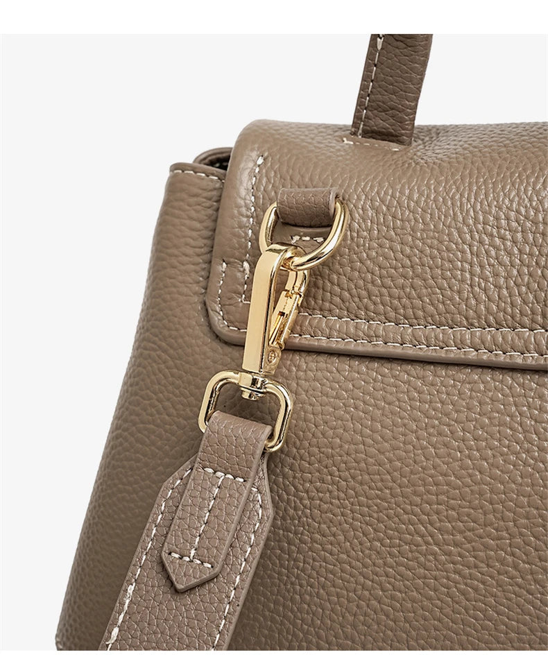 Hifashion Vintage Cowhide Genuine Leather Handbags For Women 2025 Trend Designer Top Handle Flap Ladies Shoulder Crossbody Bags