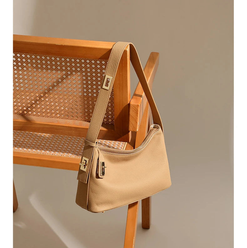 Hifashion Cowhide Genuine Leather Underarm Shoulder Bags For Women New 2025 Trend Designer Crossbody Purses Work Ladies Handbags