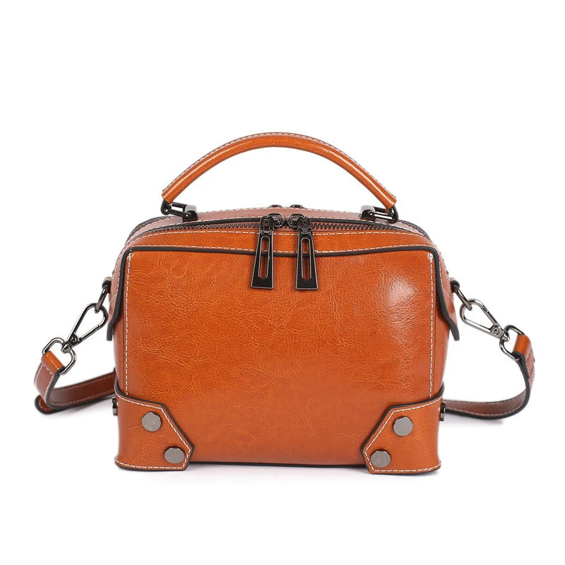 Hifashion Cowhide Genuine Leather Pillow Small Shoulder Crossbody Bags For Women 2025 Trend Designer Boston Tote Ladies Handbags
