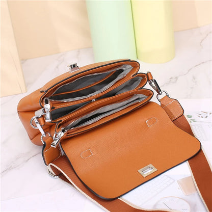Hifashion 3 Layers Genuine Genuine Leather Shoulder Bags For Women 2025 Trend Designer Flap Crossbody Purse Work Ladies Handbags