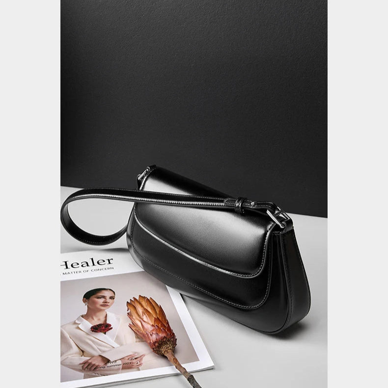 Hifashion Luxury Genuine Leather Underarm Shoulder Bags For Women 2025 Trend Designer Crossbody Purses  Saddle Ladies Handbags
