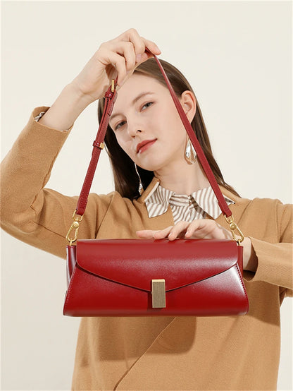 Hifashion Elegant Genuine Leather Underarm Shoulder Bags For Women 2025 Luxury Designer Crossbody Purses Square Ladies Handbags