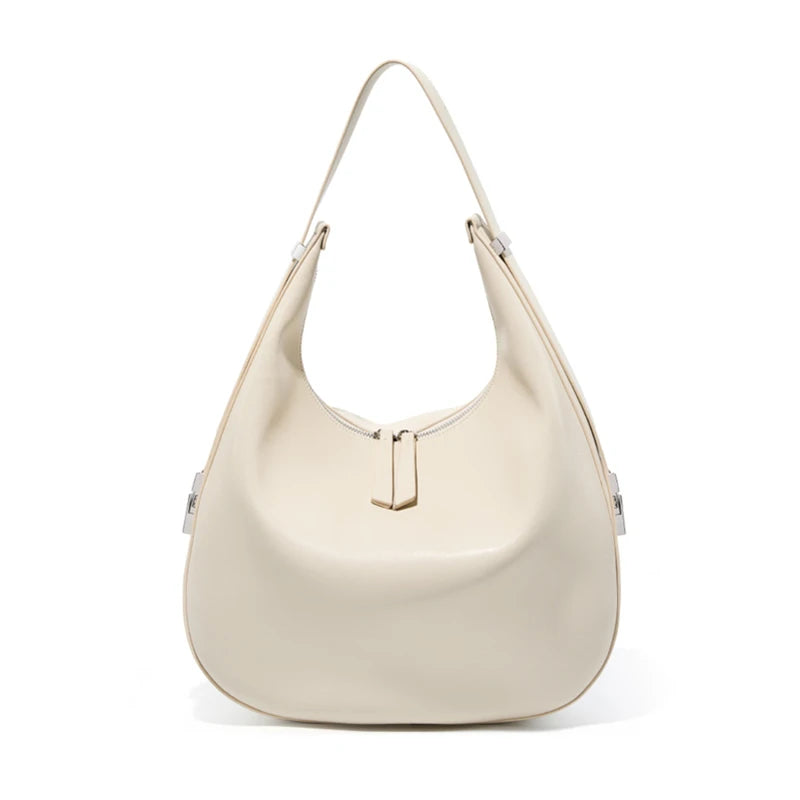 Hifashion Elegant Cow Genuine Leather Large Crescent Shoulder Bags For Women 2025 Trend Designer Hobo  Tote Work Ladies Handbags