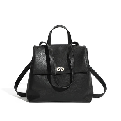 Hifashion Vintage Genuine Leather Backpack For Women 2025 Trend Designer Top Flap College Girls School Bags Work Travel Bagpack