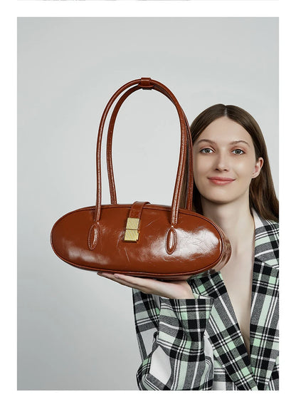 Hifashion Vintage Cowhide Genuine Leather Underarm Shoulder Bags For Women 2025 Trend Designer Luxury Tote Work Ladies Handbags
