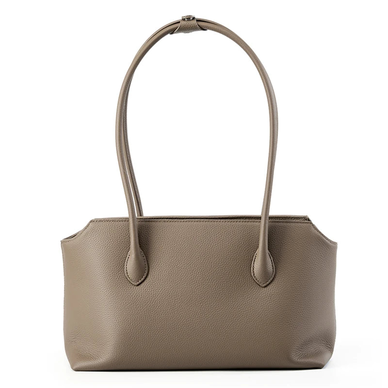 Hifashion Cowhide Genuine Leather Large Underarm Shoulder Bags For Women 2025 Luxury Designer Shopping Tote Work Ladies Handbags