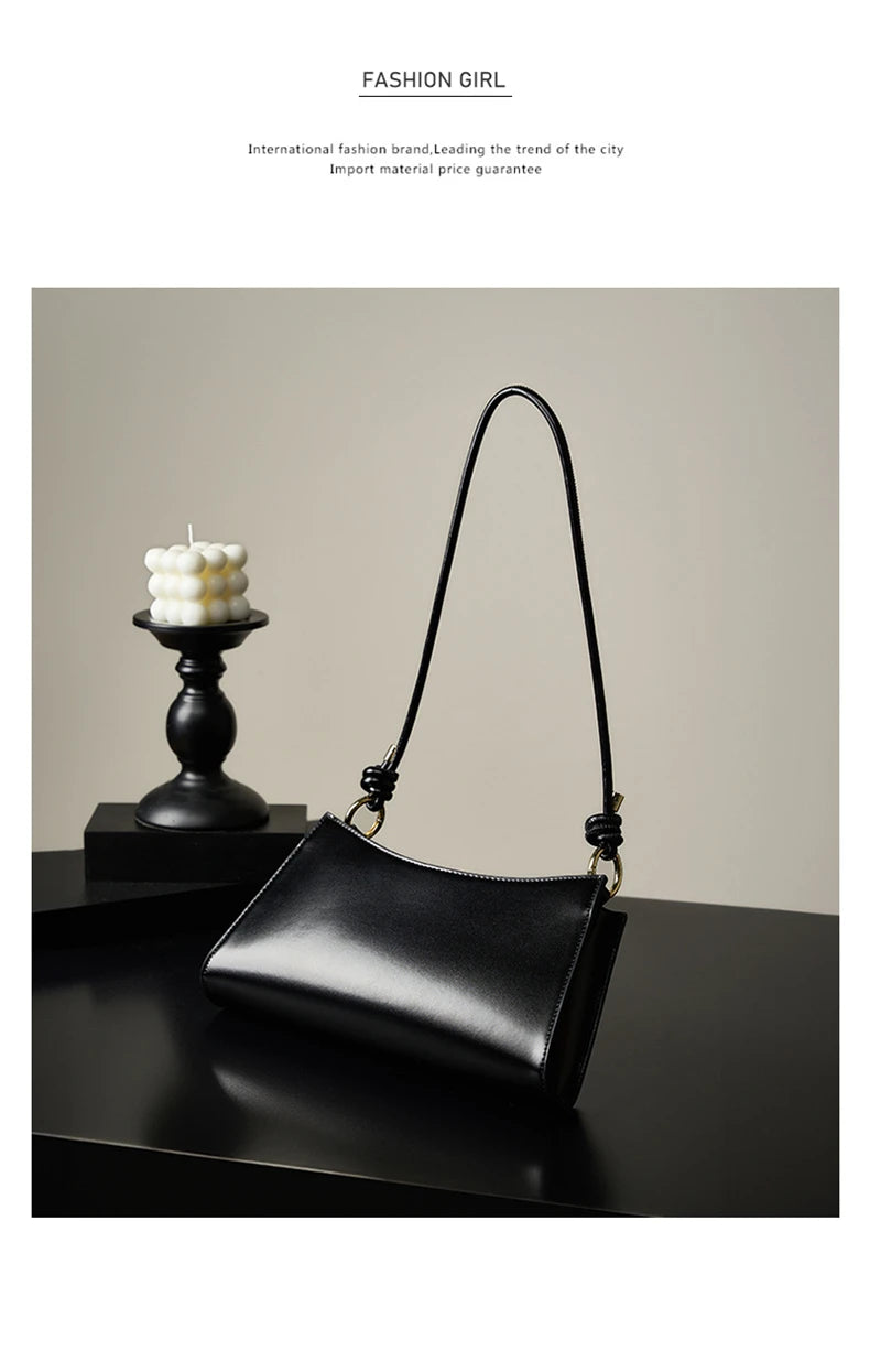 Hifashion Cowhide Genuine Leather Underarm Shoulder Bags For Women 2025 Luxury Designer Evening Party Purse Work Ladies Handbags