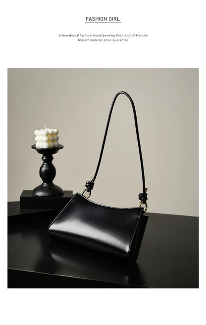 Hifashion Cowhide Genuine Leather Underarm Shoulder Bags For Women 2025 Luxury Designer Evening Party Purse Work Ladies Handbags
