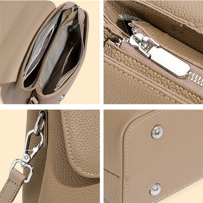 Hifashion Classic Cowhide Genuine Leather Tote Handbags For Women 2025 Trend Designer Wide Strap Ladies Shoulder Crossbody Bags
