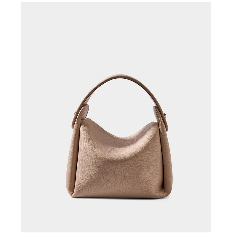 Hifashion Cowhide Genuine Leather Small Shoulder Bags For Women 2025 Luxury Designer Work Bucket Tote Crossbody Ladies Handbags