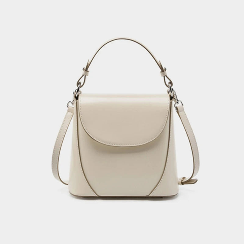 Hifashion Luxury Genuine Leather Bucket Small Shoulder Crossbody Bags For Women 2025 Trend Designer Short Handle Tote Handbags