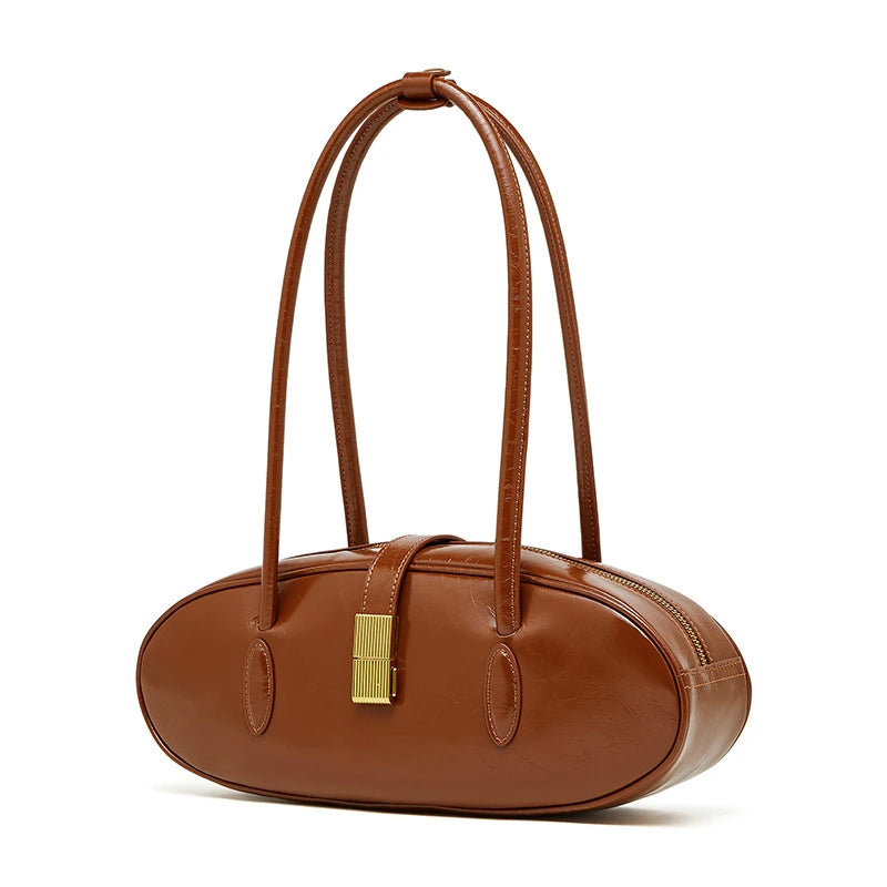 Hifashion Vintage Cowhide Genuine Leather Underarm Shoulder Bags For Women 2025 Trend Designer Luxury Tote Work Ladies Handbags