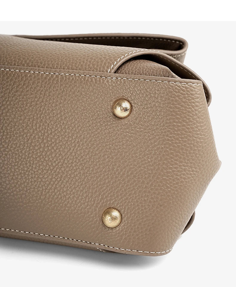 Hifashion Vintage Cowhide Genuine Leather Handbags For Women 2025 Trend Designer Top Handle Flap Ladies Shoulder Crossbody Bags