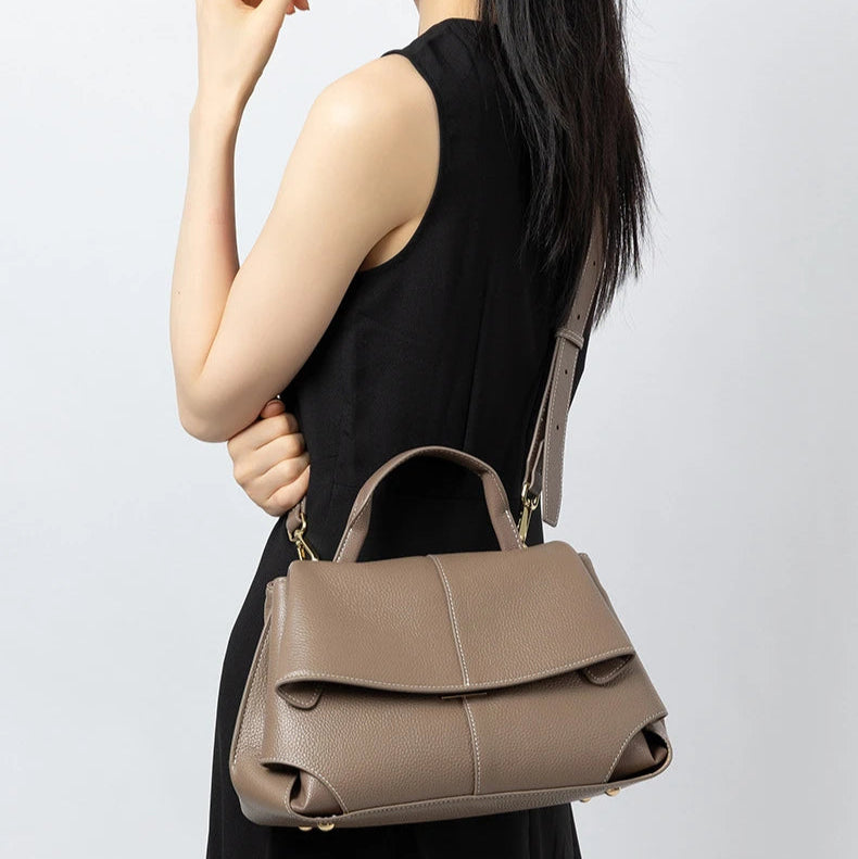 Hifashion Vintage Cowhide Genuine Leather Handbags For Women 2025 Trend Designer Top Handle Flap Ladies Shoulder Crossbody Bags