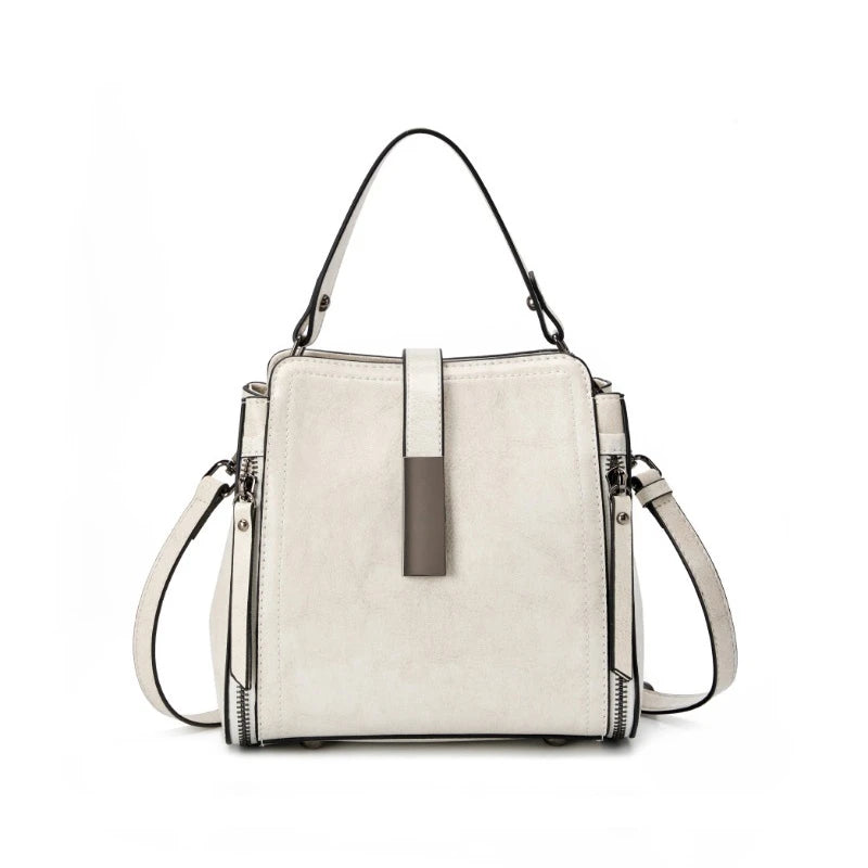 Hifashion Vintage Cow Genuine Leather Small Shoulder Bags For Women 2025 Luxury Designer Crossbody Purses Bucket Ladies Handbags