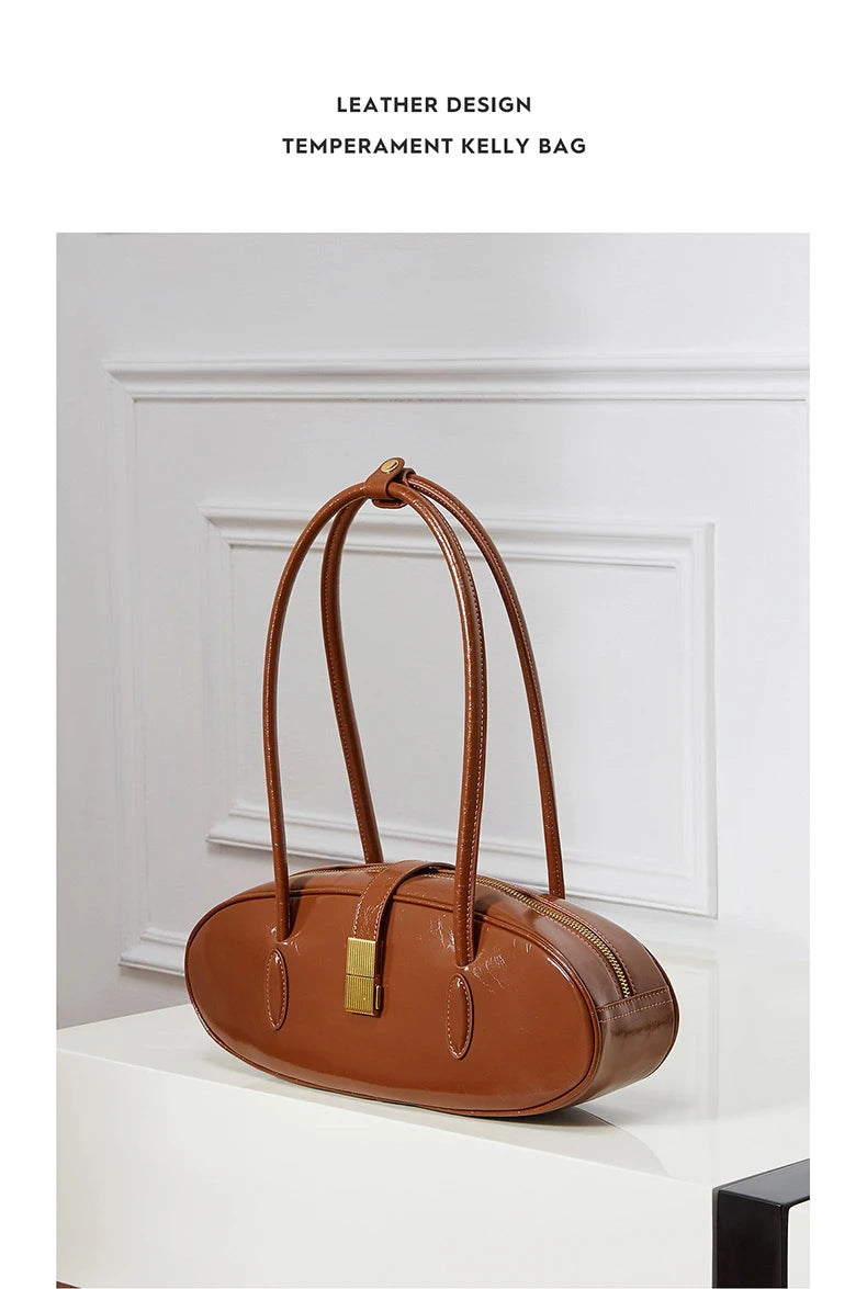 Hifashion Vintage Cowhide Genuine Leather Underarm Shoulder Bags For Women 2025 Trend Designer Luxury Tote Work Ladies Handbags