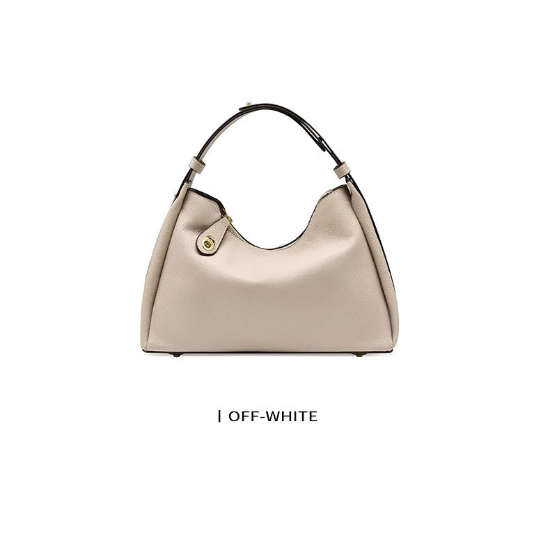 Hifashion 100% Genuine Leather Crescent Shoulder Crossbody Bags For Women 2025 Luxury Designer Top Handle Purses Ladies Handbags