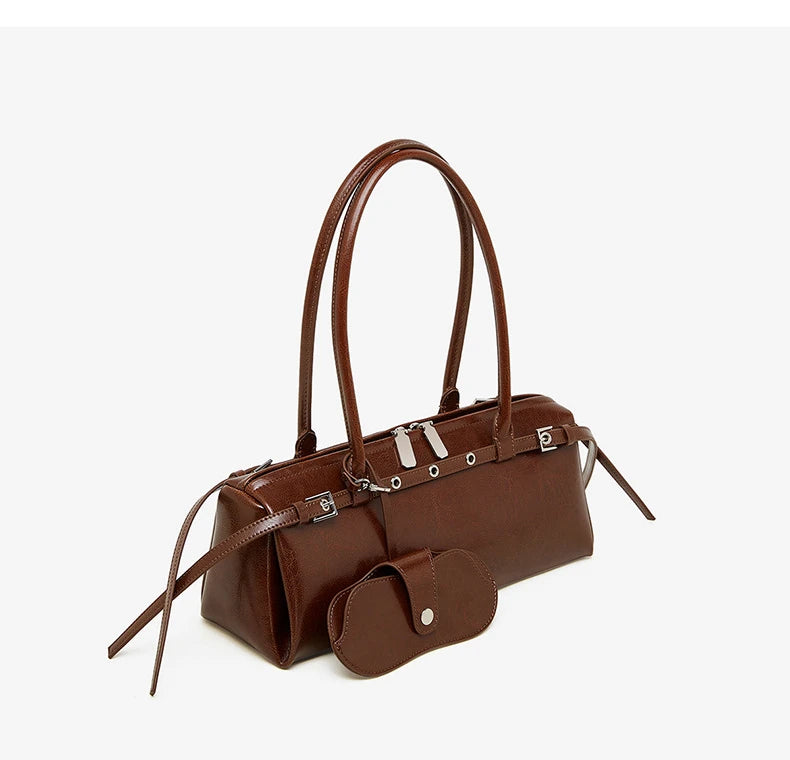 Hifashion Motorcycle Style Genuine Leather Underarm Shoulder Bags For Women 2025 Trend Designer Sling Purse Tote Ladies Handbags