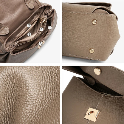 Hifashion Vintage Cowhide Genuine Leather Handbags For Women 2025 Trend Designer Top Handle Flap Ladies Shoulder Crossbody Bags
