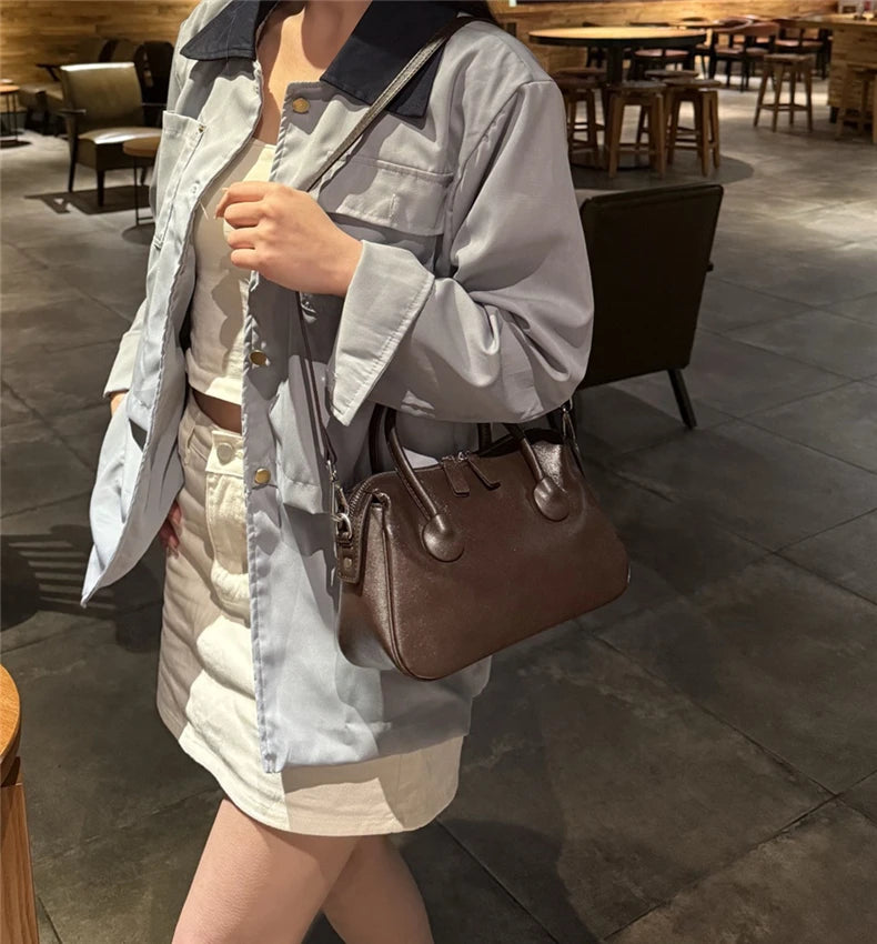 Hifashion Vintage Cow Genuine Leather Crossbody Shoulder Bags For Women 2025 Luxury Designer Pillow Satchel Tote Ladies Handbags