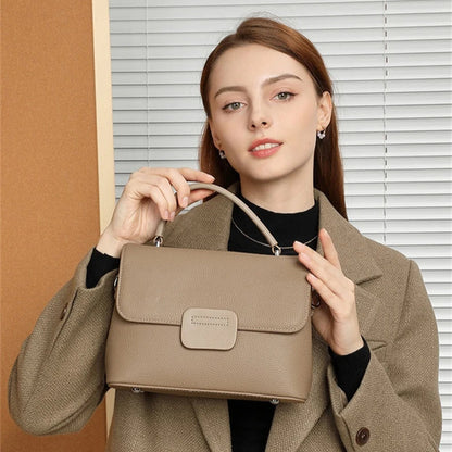 Hifashion Classic Cowhide Genuine Leather Tote Handbags For Women 2025 Trend Designer Wide Strap Ladies Shoulder Crossbody Bags