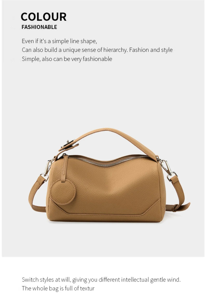 Hifashion Cowhide Genuine Leather Pillow Small Shoulder Bags For Women 2025 Trend Designer Crossbody Purses Tote Ladies Handbags