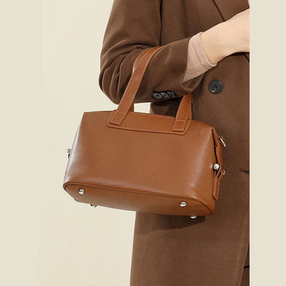 Hifashion Vintage Cow Genuine Leather Pillow Tote Handbags For Women 2025 Trend Designer Boston Ladies Shoulder Crossbody Bags