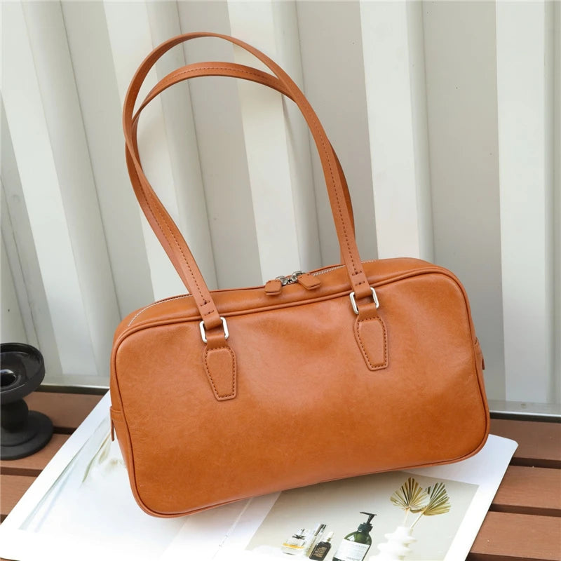 Hifashion Cowhide Genuine Leather Shoulder Bags For Women 2025 Trend Designer Large Capacity Work Satchel Tote Ladies Handbags