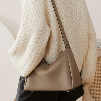 Hifashion 100% Genuine Leather Crescent Shoulder Crossbody Bags For Women 2025 Luxury Designer Top Handle Purses Ladies Handbags