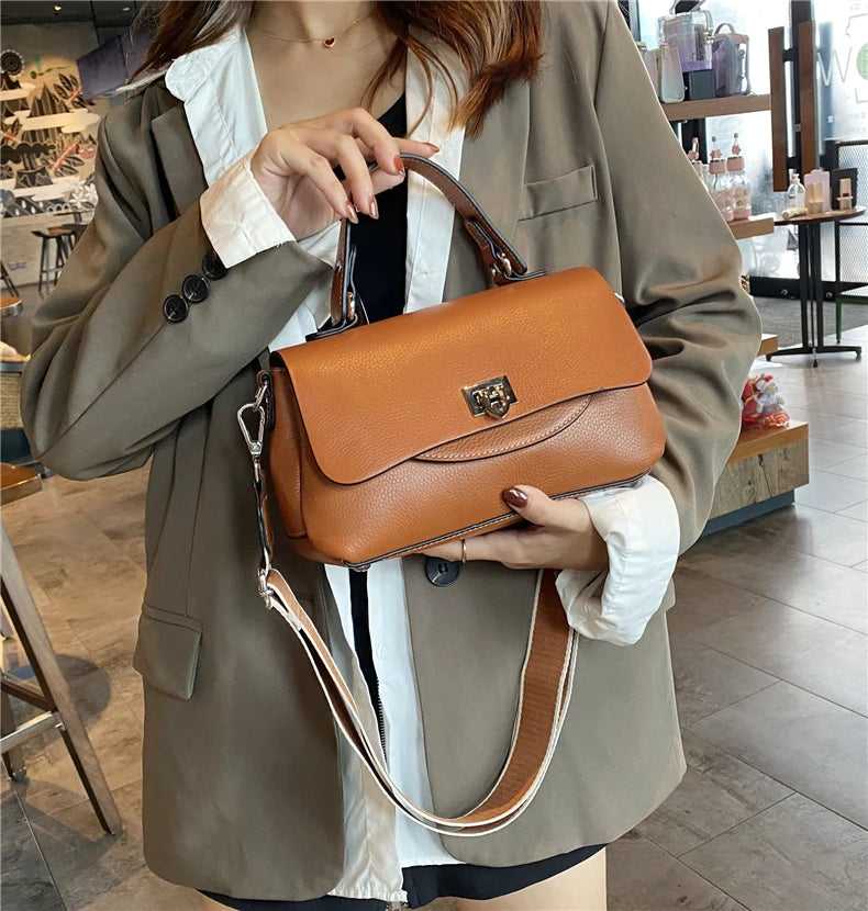 Hifashion 3 Layers Genuine Genuine Leather Shoulder Bags For Women 2025 Trend Designer Flap Crossbody Purse Work Ladies Handbags