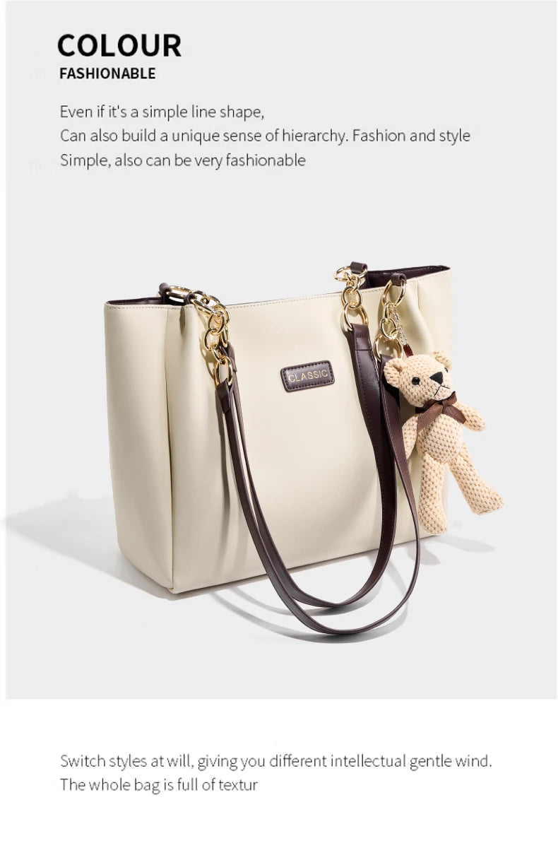 Hifashion Cowhide Genuine Leather Shoulder Bags For Women 2025 Trend Designer Large Capacity Shopping Tote Work Ladies Handbags