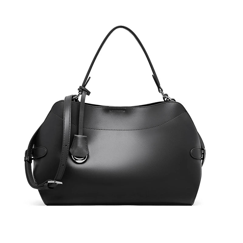 Hifashion Cowhide Genuine Leather Tote Handbags For Women 2025 Luxury Designer Crescent Office Ladies Shoulder Crossbody Bags