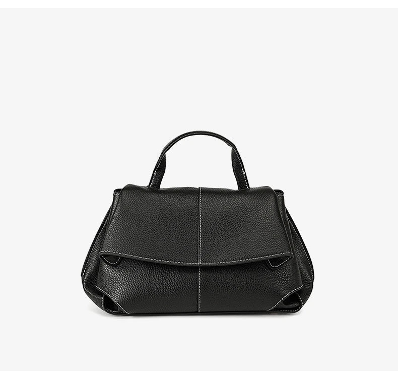 Hifashion Vintage Cowhide Genuine Leather Handbags For Women 2025 Trend Designer Top Handle Flap Ladies Shoulder Crossbody Bags