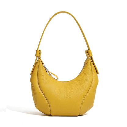 Hifashion Cowhide Genuine Leather Half Moon Crossbody Shoulder Bags For Women 2025 Trend Designer Hobo Underarm Ladies Handbags