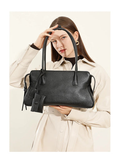 Hifashion 3 Layers Genuine Leather Large Underarm Shoulder Bags For Women 2025 Luxury Designer Satchel Tote Work Ladies Handbags