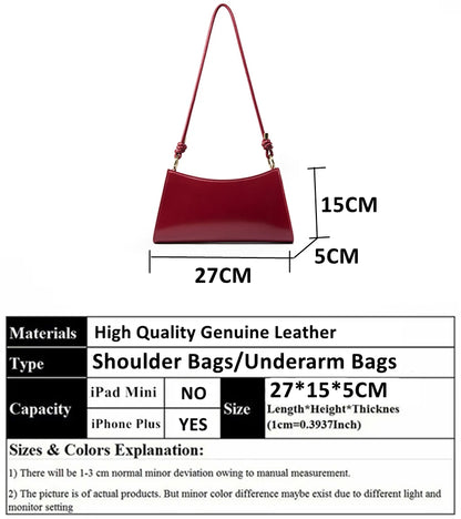 Hifashion Cowhide Genuine Leather Underarm Shoulder Bags For Women 2025 Luxury Designer Evening Party Purse Work Ladies Handbags