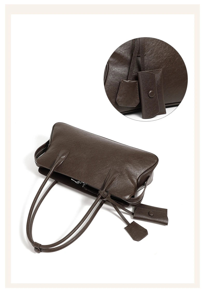 Hifashion 3 Layers Genuine Leather Large Underarm Shoulder Bags For Women 2025 Luxury Designer Satchel Tote Work Ladies Handbags