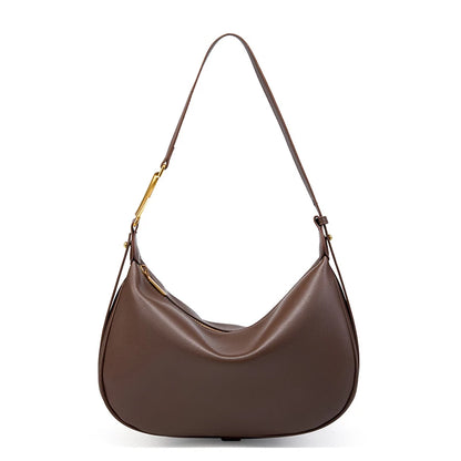 Hifashion Trendy Genuine Leather Underarm Shoulder Bags For Women 2025 Luxury Designer Crossbody Purse Half Moon Ladies Handbags