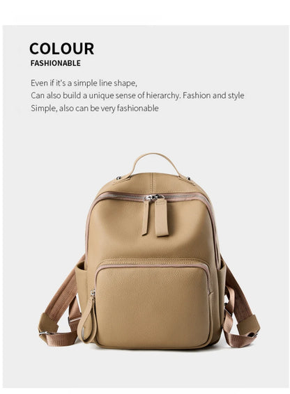 Hifashion 100% Cowhide Genuine Leather Backpack For Women 2025 Trend Designer Soft Travel Work Daypack Teenage Girls School Bags