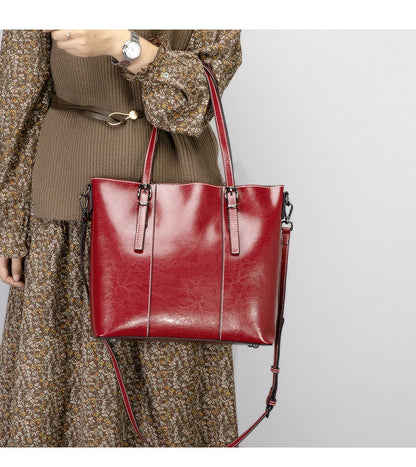 Hifashion Vintage Cow Genuine Leather Large Tote Bags For Women 2025 Luxury Designer Shopping Shoulder Bags Work Ladies Handbags