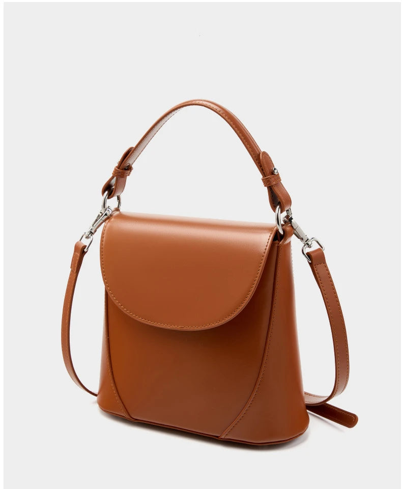 Hifashion Luxury Genuine Leather Bucket Small Shoulder Crossbody Bags For Women 2025 Trend Designer Short Handle Tote Handbags