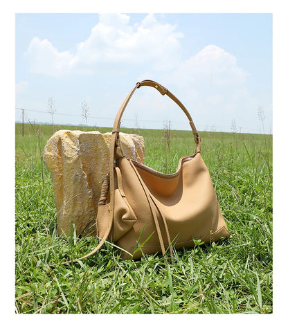 Hifashion Cowhide Genuine Leather Crescent Hobo Bags 2025 Trend Designer Commuting Shoulder Crossbody Bags Soft Ladies Handbags