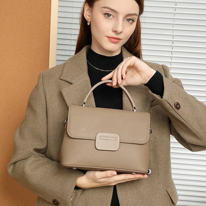 Hifashion Classic Cowhide Genuine Leather Tote Handbags For Women 2025 Trend Designer Wide Strap Ladies Shoulder Crossbody Bags