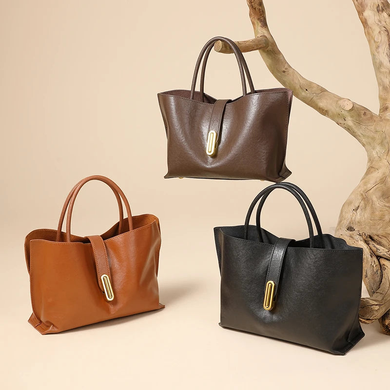 Hifashion Stylish Genuine Leather Handbags For Women 2025 Trend Designer Commuting Shoulder Bags Crossbody Tote Ladies Handbags