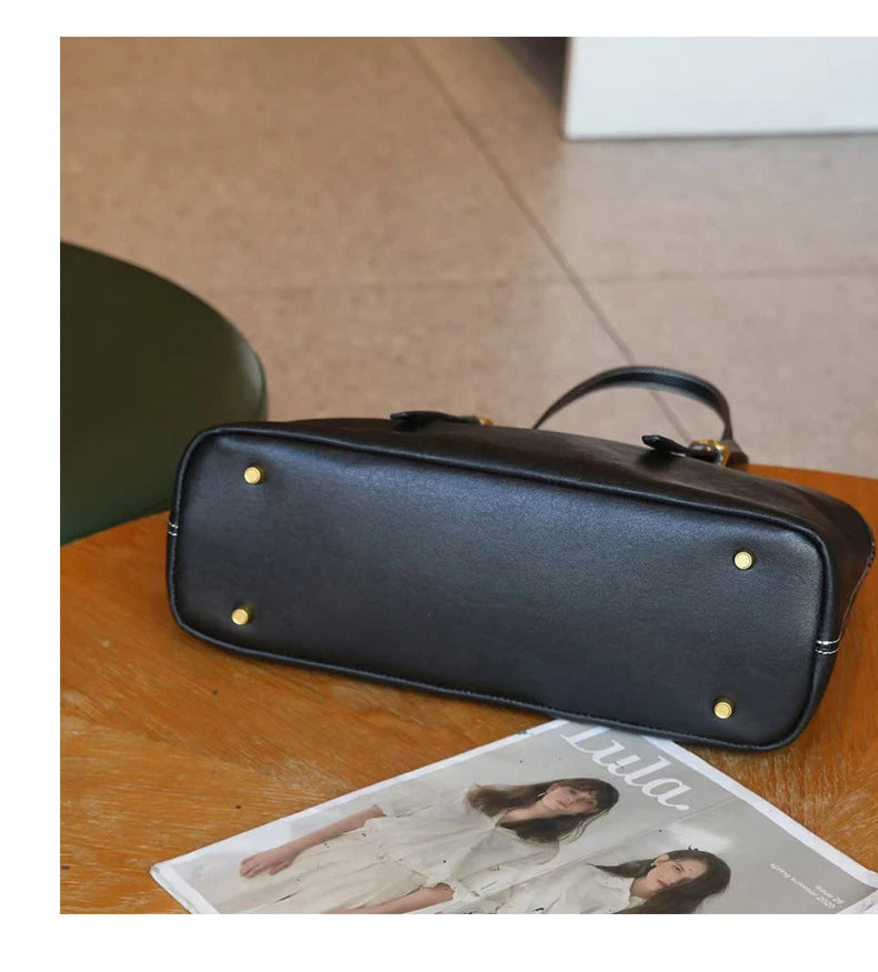 Hifashion 100% Genuine Leather Large Underarm Shoulder Bags For Women 2025 Trend Designer Tote Shopper Office Ladies Handbags